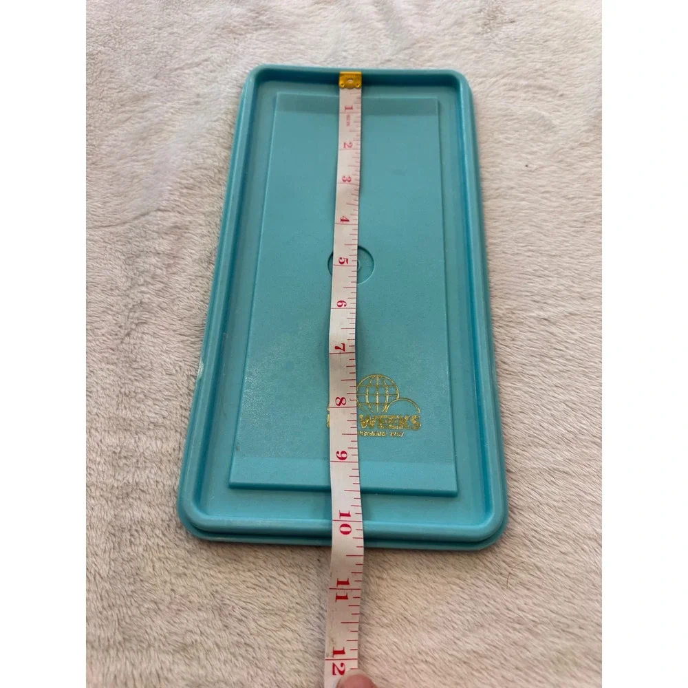 Vintage Tupperware 1987 Big Weeks Teal Blue Rectangular Replacement Lid 1620-4